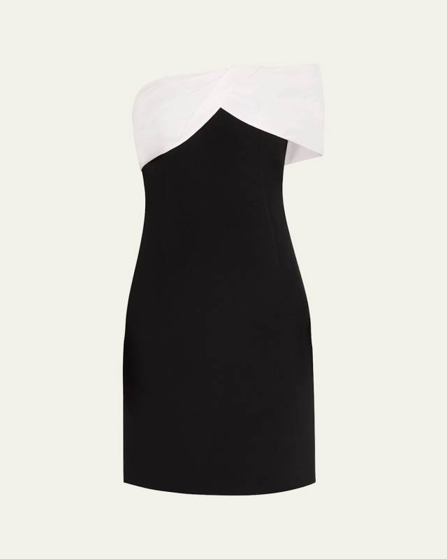 Off-Shoulder Crepe & Taffeta Dress